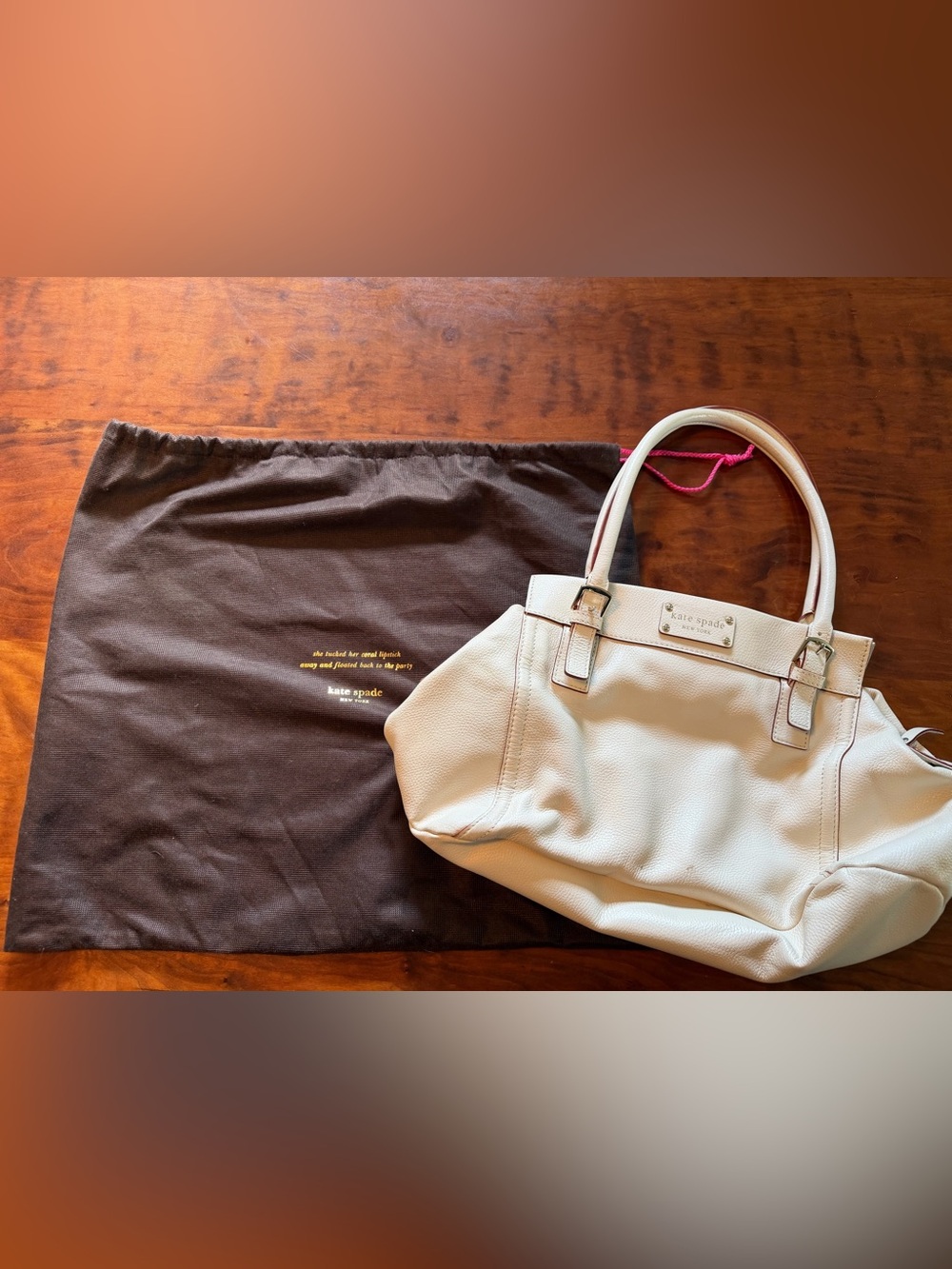 kate spade Cream Leather Double-Handle Satchel